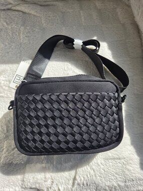 Sol and Selene, Inspiration - Woven Neoprene Crossbody, Black, NWT